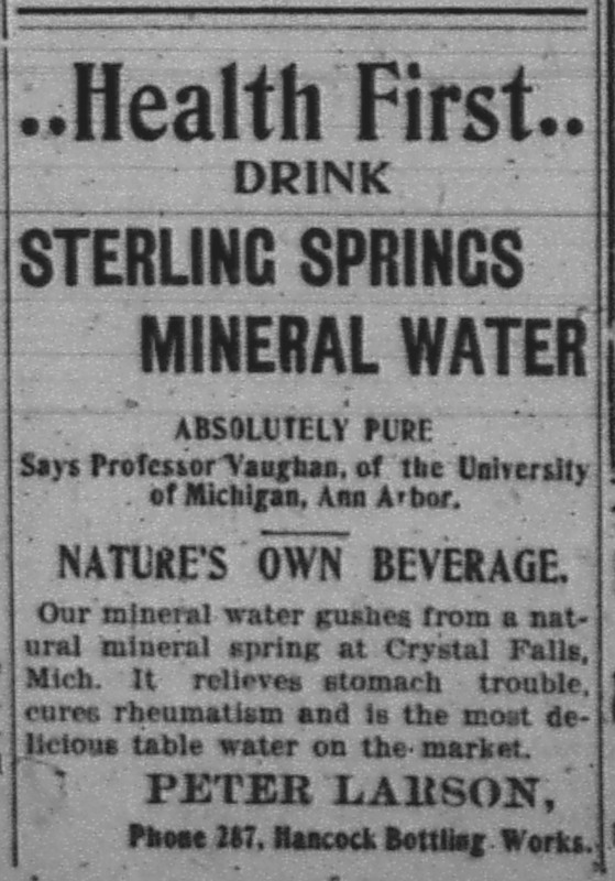 Newspaper ad - <i>The Copper Country Evening News, 20 Sep 1900</i>